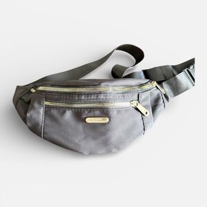 Black Belt Bag with Gold Accents